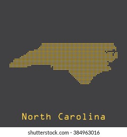 North Carolina abstract dots map. Dotted style. Vector illustration EPS8