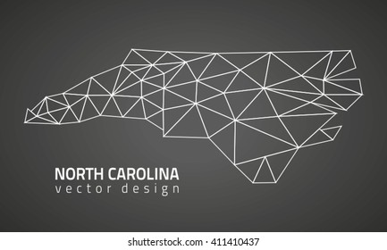North Carolina black vector map