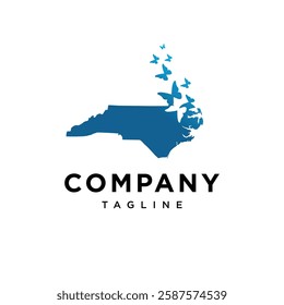 North Carolina Butterfly Logo Icon Vector