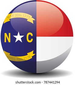 North Carolina circle button flag background texture. Vector illustration.