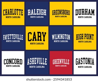 North Carolina Cities by Population t shirt bundle