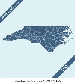 North Carolina county map blank