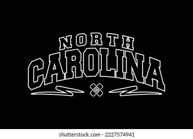 north carolina Creative streetwear concept vector graphic design