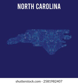 North Carolina digital DOTTED MAP on blue background.eps

