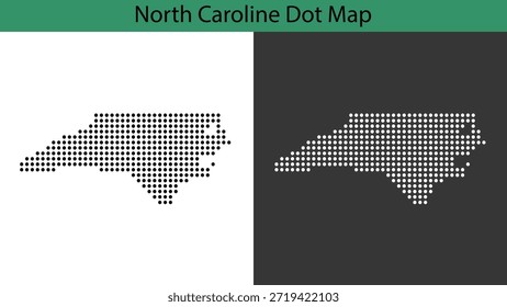 North Carolina dot maps vector illustration