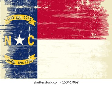 North Carolina grunge Flag. Flag of North Carolina with a texture