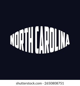 Carolina do Norte. Mão desenhada EUA nome silhueta no fundo branco. Tipografia moderna para impressões de camisetas, cartazes, adesivos, cartões, lembranças. Ilustração do vetor vintage.