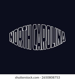 Carolina do Norte. Mão desenhada EUA nome silhueta no fundo branco. Tipografia moderna para impressões de camisetas, cartazes, adesivos, cartões, lembranças. Ilustração do vetor vintage.