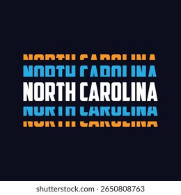 Carolina do Norte. Mão desenhada EUA nome silhueta no fundo branco. Tipografia moderna para impressões de camisetas, cartazes, adesivos, cartões, lembranças. Ilustração do vetor vintage.
