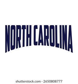 Carolina do Norte. Mão desenhada EUA nome silhueta no fundo branco. Tipografia moderna para impressões de camisetas, cartazes, adesivos, cartões, lembranças. Ilustração do vetor vintage.