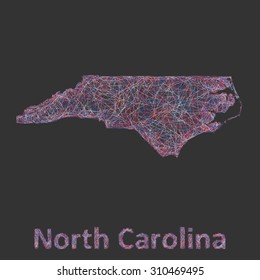 North Carolina line art map