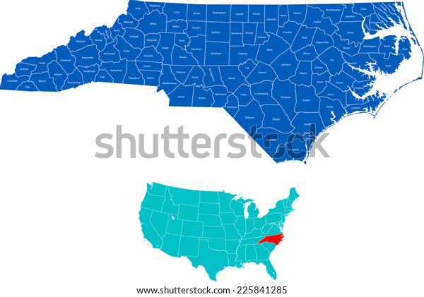 North Carolina Map 600w 225841285 