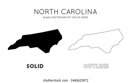 North Carolina map. Blank vector map of the Us State. Borders of North Carolina for your infographic. Vector illustration.