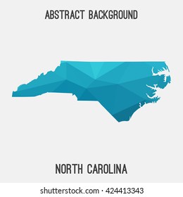 North Carolina map in geometric polygonal style.Abstract tessellation,modern design background. Vector illustration EPS8
