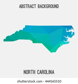 North Carolina map in geometric polygonal,mosaic style.Abstract tessellation,modern design background. Vector illustration EPS8