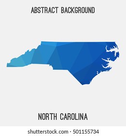 North Carolina map in geometric polygonal,mosaic style.Abstract tessellation,modern design background,low poly. Vector illustration.