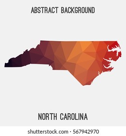 North Carolina map in geometric polygonal,mosaic style.Abstract tessellation,modern design background. Vector illustration