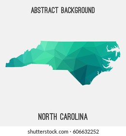 North Carolina map in geometric polygonal,mosaic style.Abstract tessellation,modern design background,low poly. Vector illustration.