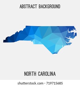 North Carolina map in geometric polygonal,mosaic style.Abstract tessellation,modern design background,low poly. Vector illustration.