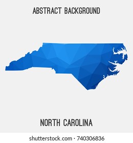 North Carolina map in geometric polygonal,mosaic style.Abstract tessellation,modern design background,low poly. Vector illustration.