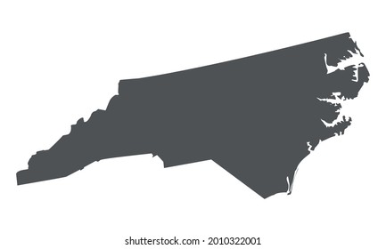 North Carolina map in gray on a white background