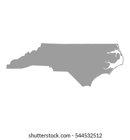 North Carolina map in gray on a white background