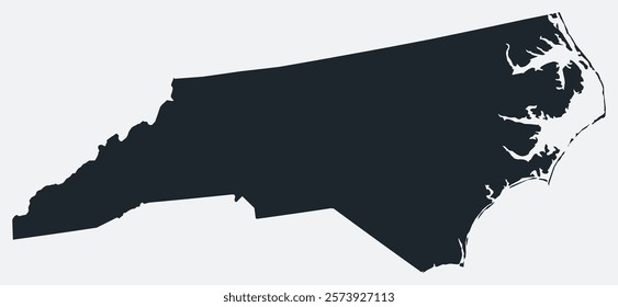 North Carolina map. Just a simple border map. Shape of the state. Flat blank North Carolina outline. Vector boundary illustration.