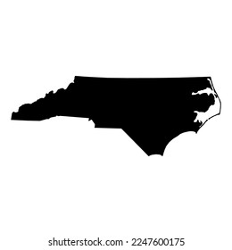 North Carolina map shape, united states of america. Flat concept symbol vector illustration .