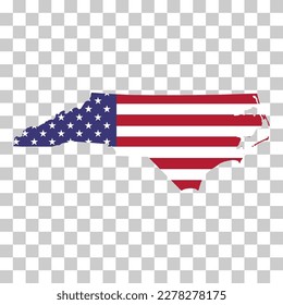 North Carolina map shape, united states of america. Flat concept symbol vector illustration .