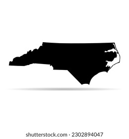 North Carolina map shape, united states of america. Flat concept symbol vector illustration .