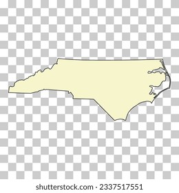 North Carolina map shape, united states of america. Flat concept symbol vector illustration .