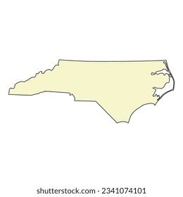 North Carolina map shape, united states of america. Flat concept symbol vector illustration .