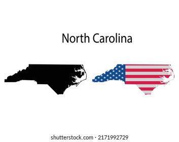 North carolina map shape united states of america Vector Image