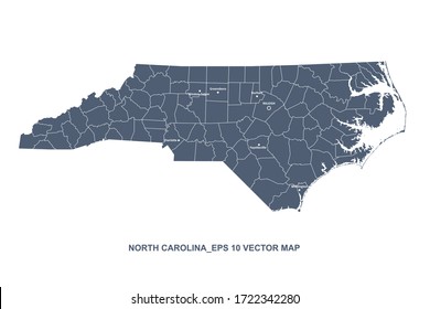 north carolina map. U.S. states carolina vector map.