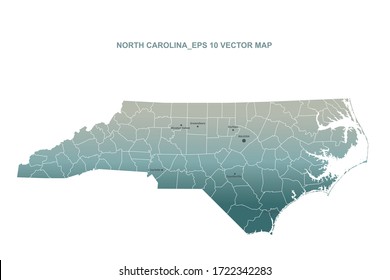 north carolina map. U.S. states carolina vector map.