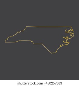 North Carolina map,outline,stroke,line style