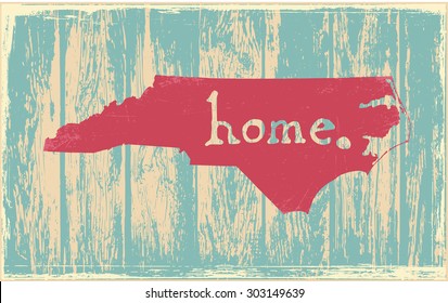 North Carolina nostalgic rustic vintage state vector sign