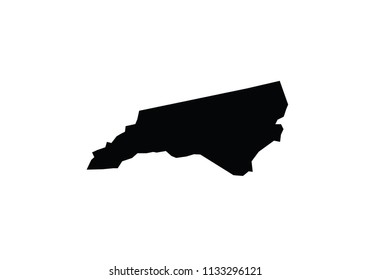 North Carolina State Outline On White Background Icon Images, Stock ...
