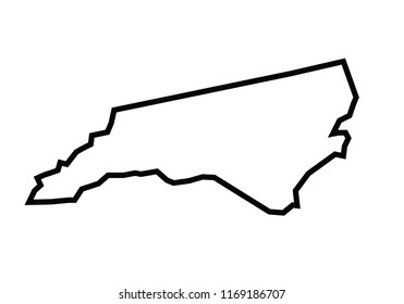 North Carolina Outline Map State Shape Stock Vector (Royalty Free ...