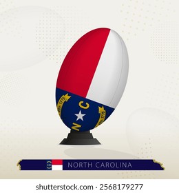 North Carolina Rugby Ball on Rugby Kicking Tees with Modern Design. Illustration perfect for sports, national pride, and rugby-related projects.