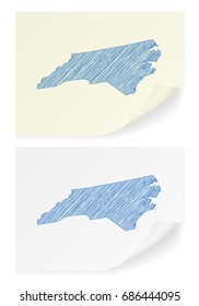 North Carolina scribble map on a white background.