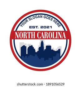 north carolina skyline vector logo