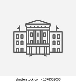 North carolina state capitol icon line symbol. Isolated vector illustration of  icon sign concept for your web site mobile app logo UI design.