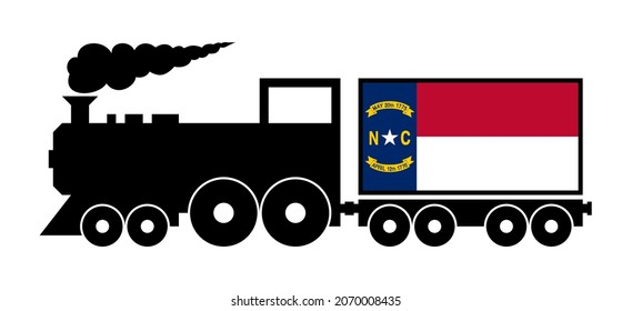 north carolina state delivery train. vector illustration isolated on white background
