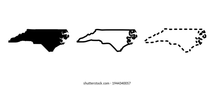 North Carolina state isolated on a white background, USA map