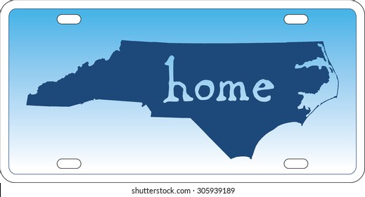 North Carolina state license plate vector