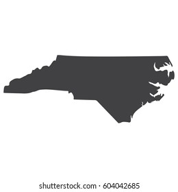 North Carolina state map in black on a white background. Vector illustration