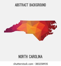 North Carolina state map in geometric polygonal style.Abstract tessellation,modern design background. Vector illustration EPS8