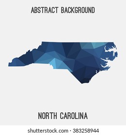 North Carolina state map in geometric polygonal style.Abstract tessellation,modern design background. Vector illustration EPS8