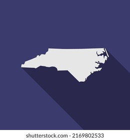 North Carolina state map with long shadow